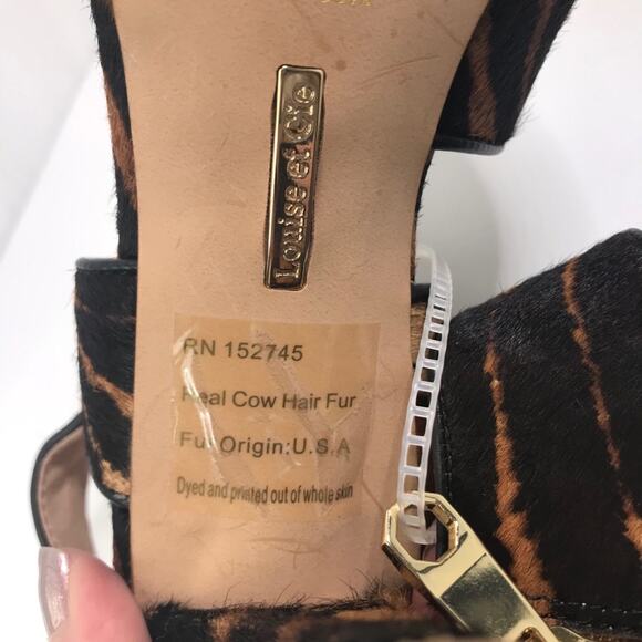 Louise Et Cie Jara Leopard Heels Fur NEW Size 6 US / 36.5 Eur - Picture 7 of 8